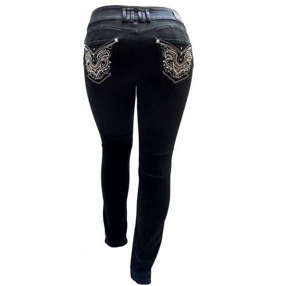 Jack David Plus Size Women's Stretch Premium Black Denim Jeans Skinny Pants