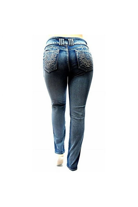 Plus Size Women's Stretch Premium Blue Denim Jeans Skinny Pants