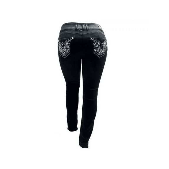 Jack David Plus Size Women's Stretch Premium Denim Black/Blue Jeans Skinny Pants 39469MS