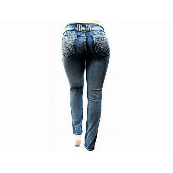 Jack David Plus Size Women's Stretch Premium Denim Black/Blue Jeans Skinny Pants 39469MS