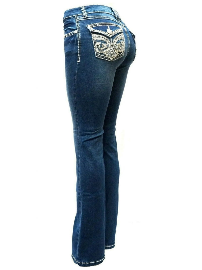 【2plan】Like flare bootcut denim Flamingals Low Rise Straight Leg Wide Leg Baggy Jeans Women
