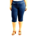 thumbnail image 1 of Jack David/TS WOMENS PLUS SIZE Elastic Waist Pull On Stretch DENIM CAPRI JEANS - DARK BLUE, 1 of 7