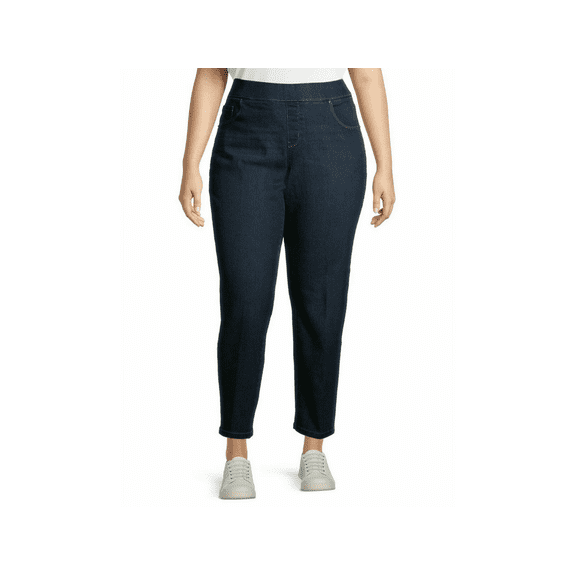 Jack David WOMENS PLUS SIZE Pull On Elastic Waist Stretch Denim jeans 1X 2X 3X