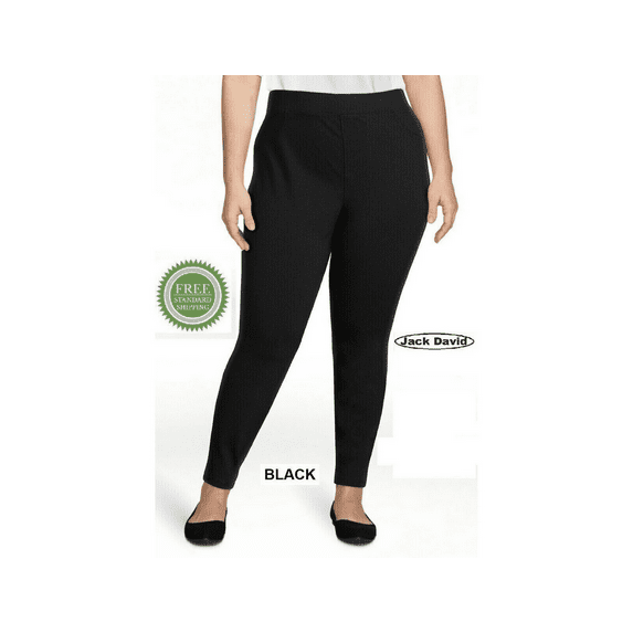 Jack David WOMENS PLUS SIZE Pull On Elastic Waist Stretch Denim jeans 1X 2X 3X