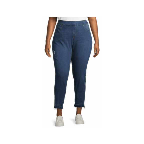 Jack David WOMENS PLUS SIZE Pull On Elastic Waist Stretch Denim jeans 1X 2X 3X