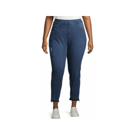 Jack David WOMENS PLUS SIZE Pull On Elastic Waist Stretch Denim jeans 1X 2X 3X