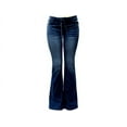 thumbnail image 1 of Jack David Women's Juniors 70s Trendy Flared Fitted Bell Bottom Denim Jeans, 1 of 3