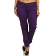 thumbnail image 1 of Jack David Women's PLUS SIZE Stretchy TWILL JEANS MID-RISE premium SKINNY PANTS (PURPLE), 1 of 2