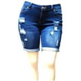thumbnail image 1 of Jack David Women's Plus Size Bermuda Short Curvy Denim Jean Ripped Distressed, 1 of 3