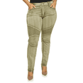 thumbnail image 1 of Jack David Women's Plus Size Moto Biker Stretch Skinny Denim Jeans Pants Y1648, 1 of 3