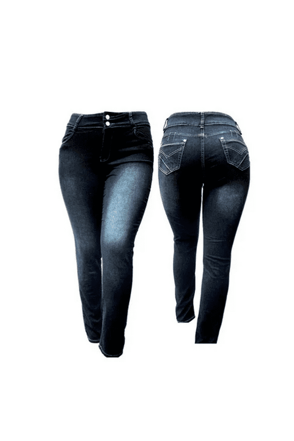 Women's Plus Size Stretch Black High Waist Denim Jeans Pants Skinny Leg