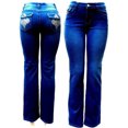 thumbnail image 1 of Jack David Women's Rhinestone Mid Rise Boot Cut Dark Wash Denim Jeans, 1 of 5