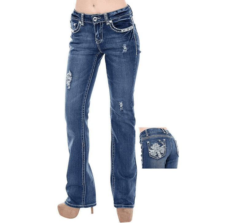 デニム・ジーパン MISBHV Woman Jeans Blue 241W301 MALIBU BLU Anytime Bootcut Jeans – Vibrant miu