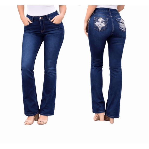 Jack David Womens Basic Bootcut/Straight Denim Stretch Jeans Pants (E600)