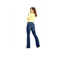thumbnail image 1 of Jack David Womens Basic Bootcut/Straight Denim Stretch Jeans Pants (WG0005), 1 of 2