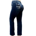 thumbnail image 1 of Jack David Womens Plus Size Blue Denim Jeans Bootcut Pants (Z737), 1 of 9