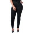 thumbnail image 1 of Jack David Womens Plus Size High Waisted BLACK/BLUE Stretch Skinny DENIM JEANS PANTS, 1 of 3