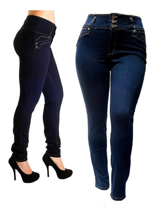 1826 Blue/Black Denim Jeans HIGH Waist Womens Plus Size Pants
