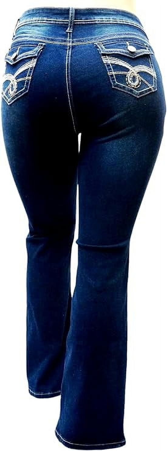 Jack David Womens Plus Size Navy Blue Denim Jeans Pants Curvy Stretch ...