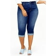 Jack David Womens Plus Size Stretch Capri Denim Jeans Pants Dark Blue