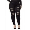 thumbnail image 1 of Jack David Womens Plus Size Stretch Distressed Ripped Skinny Denim Jeans Pants, 1 of 8