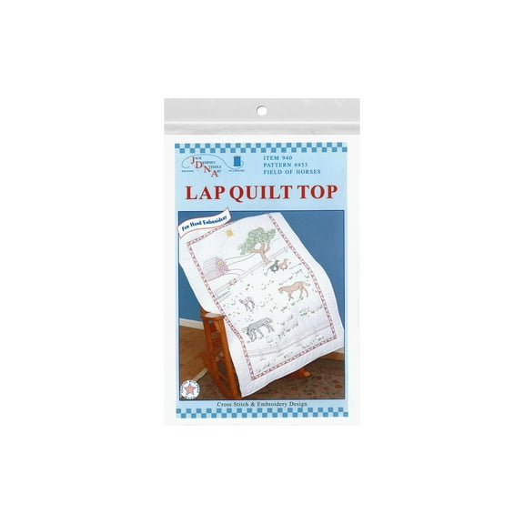 Jack Dempsey Lap Quilt Top Field Of Horses