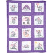 Jack Dempsey Needle Art Elephants Hand Embroidery, White