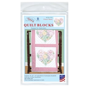 Floral Heart 18in Quilt Blocks