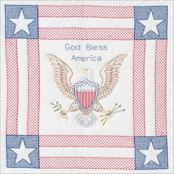 Jack Dempsey Needle Art God Bless America Wall Quilt or Lap Quilt