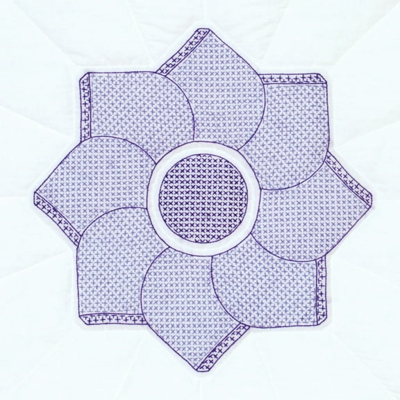 Jack Dempsey Stamped White Quilt Blocks 18"X18" 6/Pkg-Heart Flower