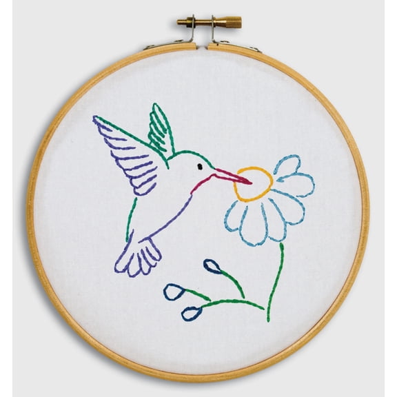 Jack Dempsey Needle Art Hummingbird 6 Inch Hoop Kit