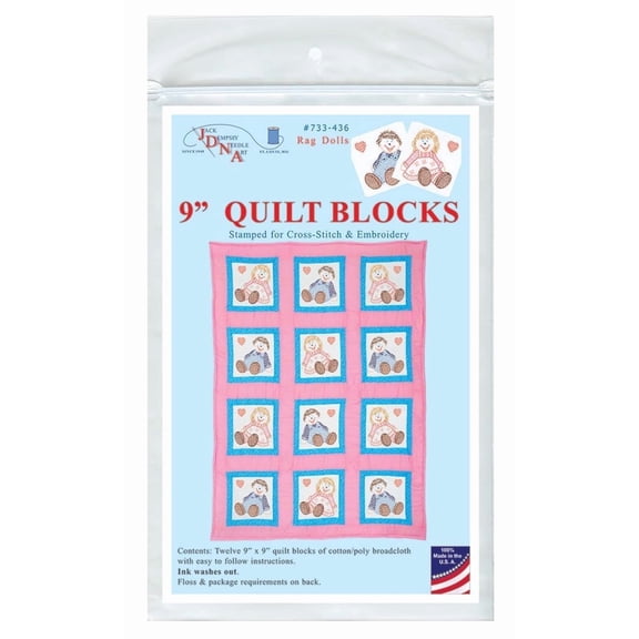 Rag Dolls 9in Quilt Blocks