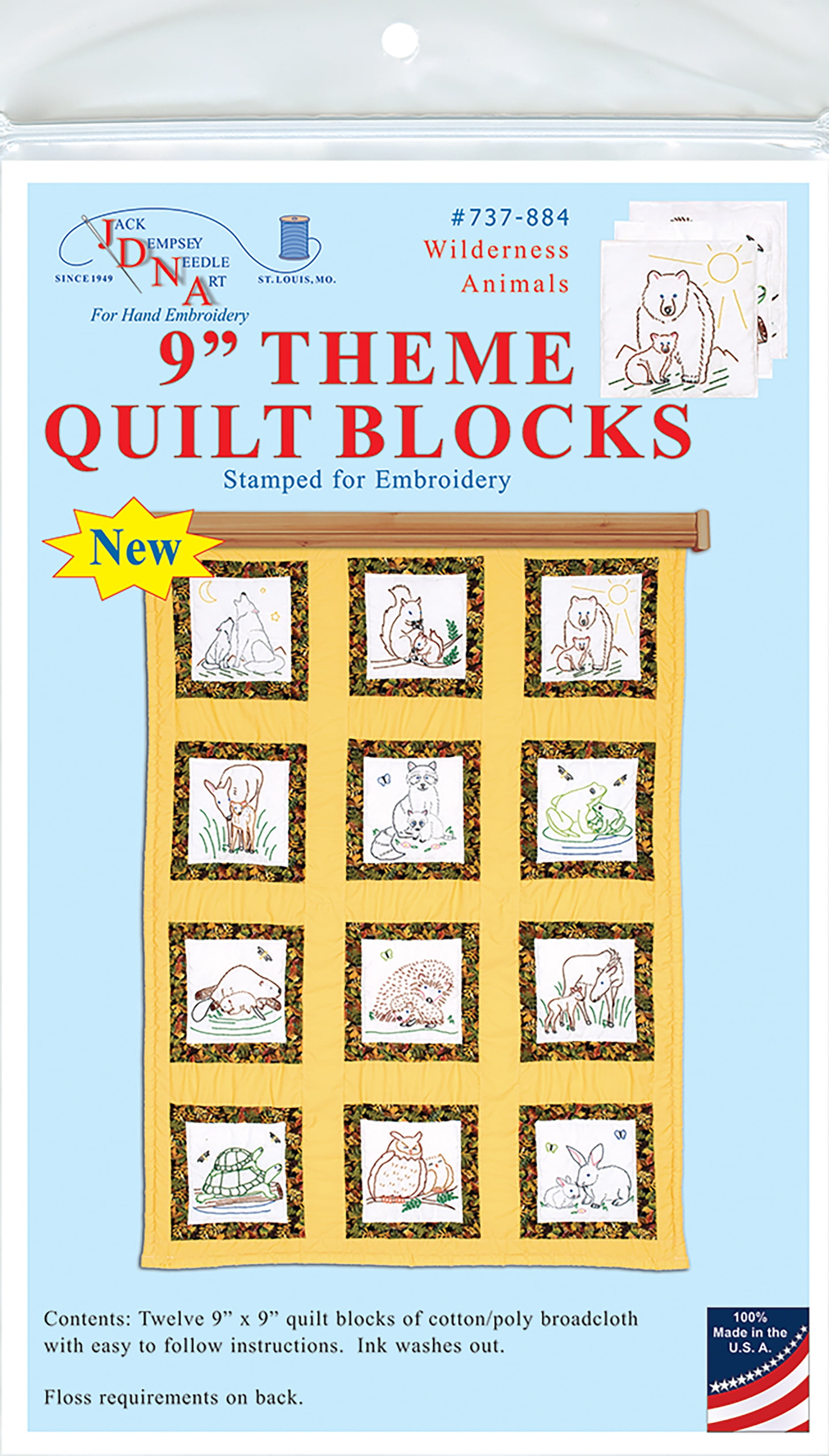 Jack Dempsey Needle Art Wilderness Animals Hand Embroidery, White