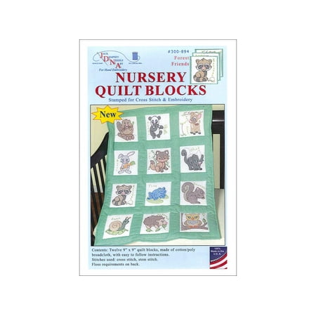 Jack Dempsey Nursery Quilt Blocks Fores tFrnd 12pc