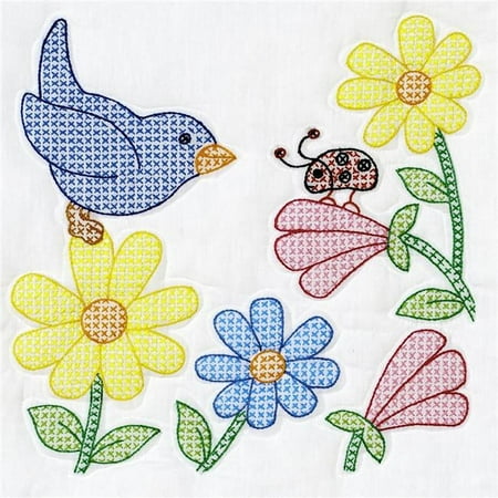 Jack Dempsey Quilt Blocks 18" Birds & Flowers 6pc