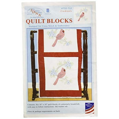 Jack Dempsey Quilt Blocks 18" Cardinal 6pc