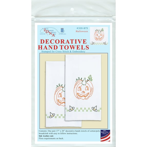 Jack Dempsey Stamped Decorative Hand Towel Pair 17"X28"-Halloween