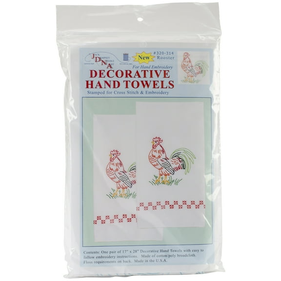 Jack Dempsey Stamped Decorative Hand Towel Pair 17"X28"-Rooster