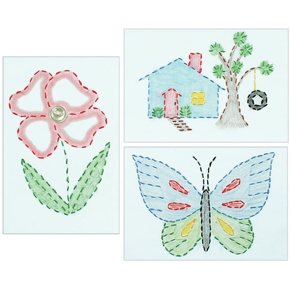 Jack Dempsey Stamped Embroidery Kit Samplers 6"X8" 3/Pkg-Outside Fun