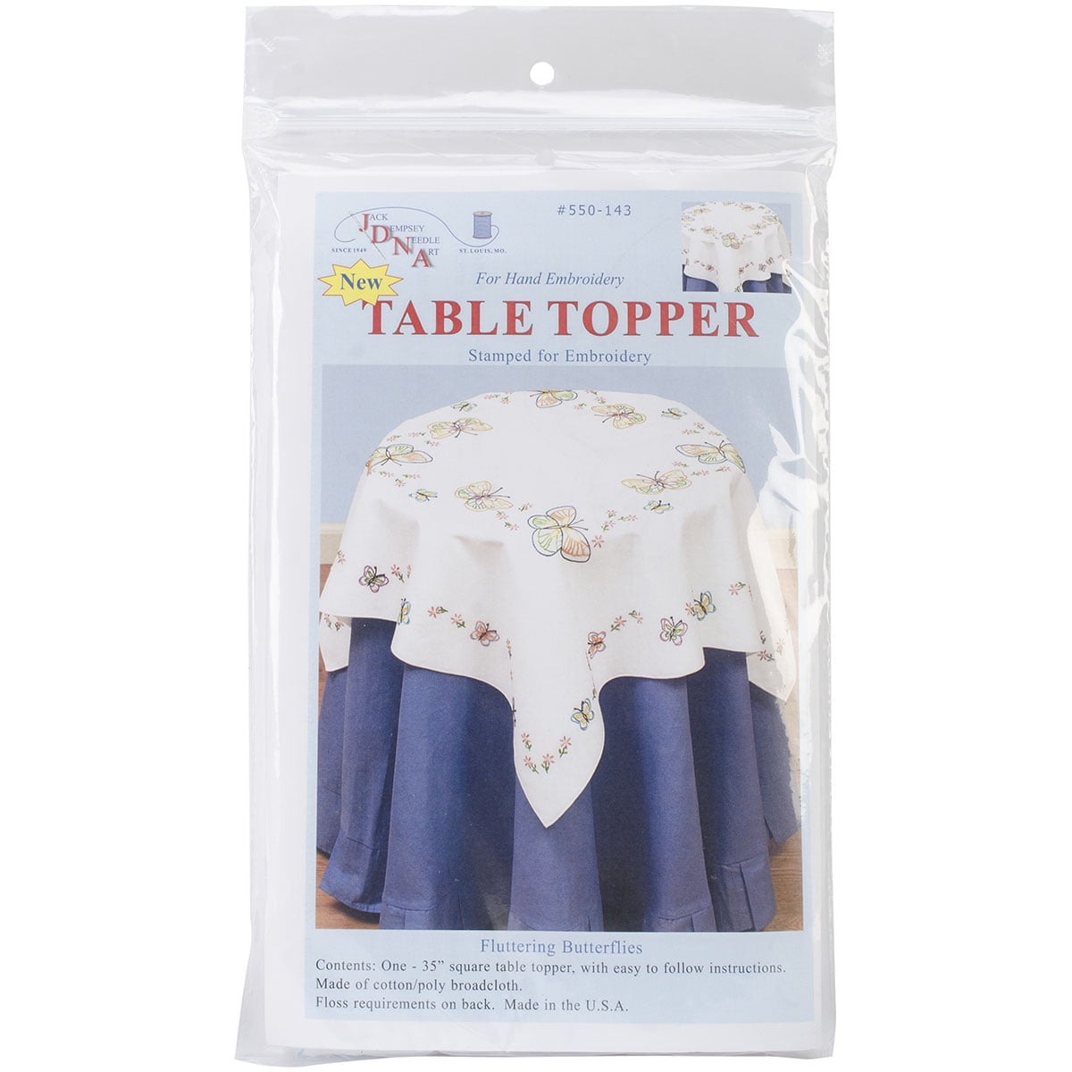 White Table Topper Jack Dempsey Stamped White Perle Edge Table Topper 35
