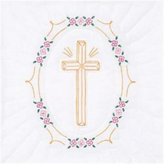 Jack Dempsey Stamped White Quilt Blocks 18"X18" 6/Pkg-Cross