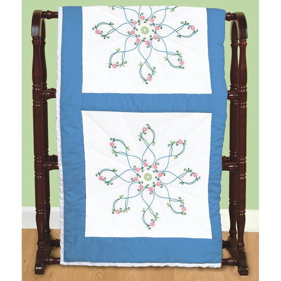 Jack Dempsey Stamped White Quilt Blocks 18"X18" 6/Pkg-Infinity Star