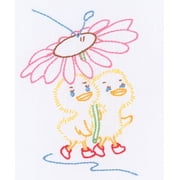Jack Dempsey Stamped White Quilt Blocks 9"X9" 12/Pkg-Duckies