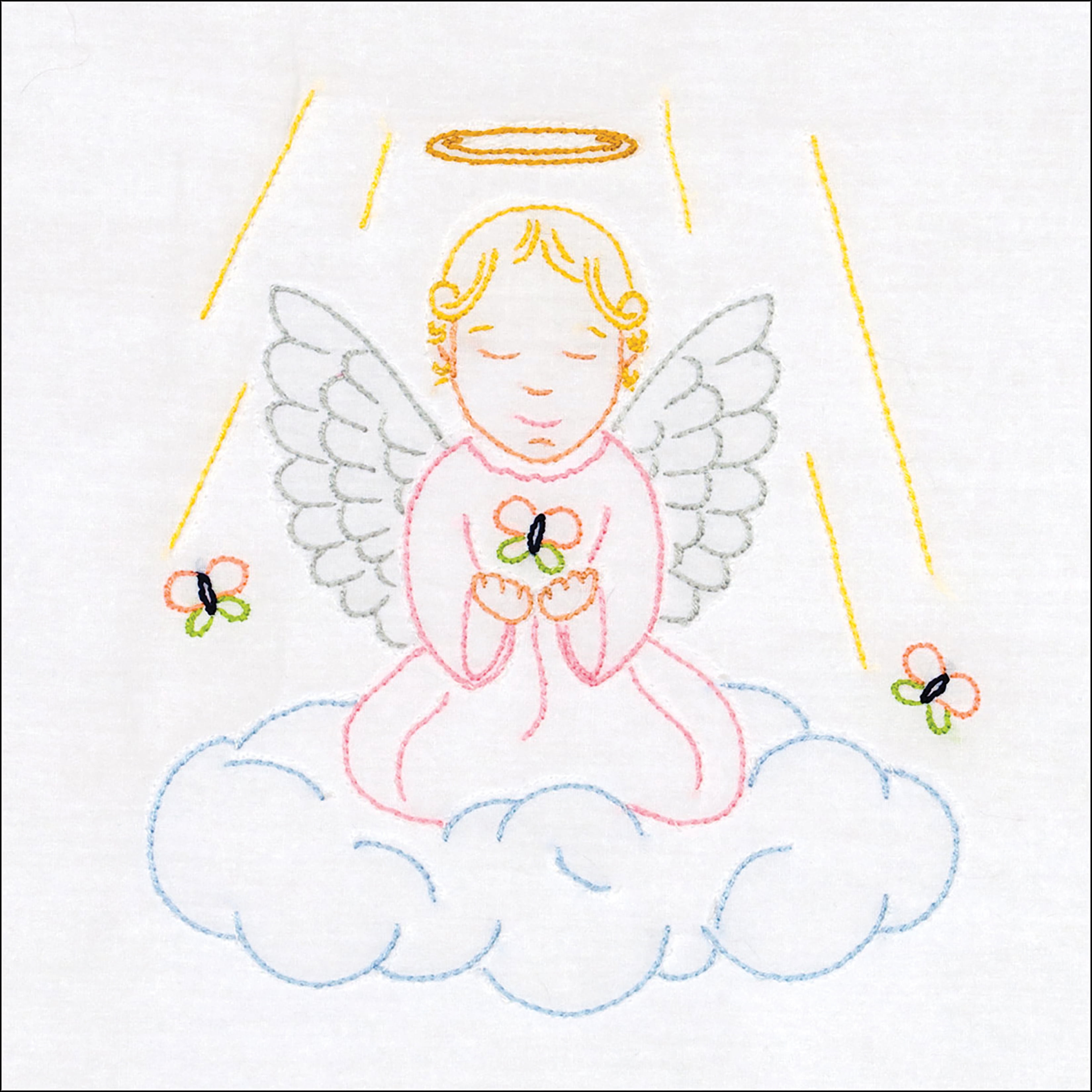 Jack Dempsey Themed Stamped White Quilt Blocks 9"X9" # 737