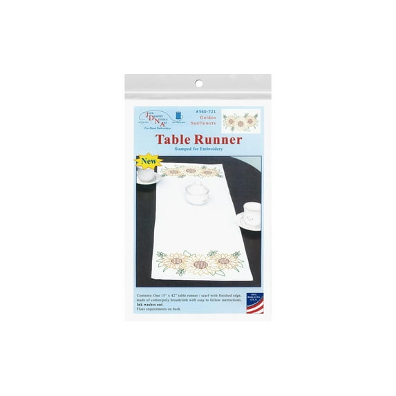 Jack Dempsey Table Runner/Scarf Golden Sunflowers