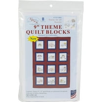 Jack Dempsey Themed Stamped White Quilt Blocks 9"X9" 12/Pkg-Trucks for all Seasons
