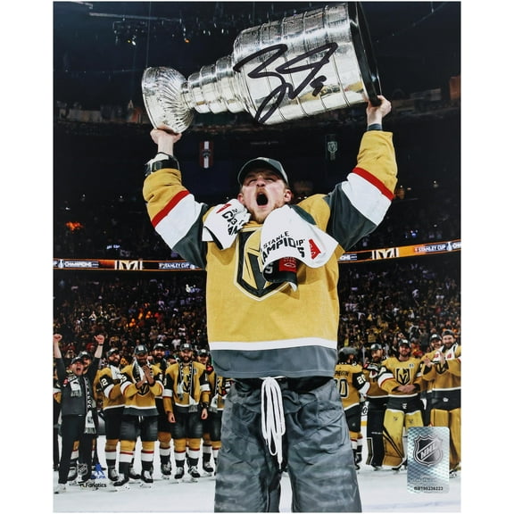 Jack Eichel Vegas Golden Knights Autographed 2023 Stanley Cup Champions 8" x 10" Raising Cup Photograph - Fanatics Authentic Certified