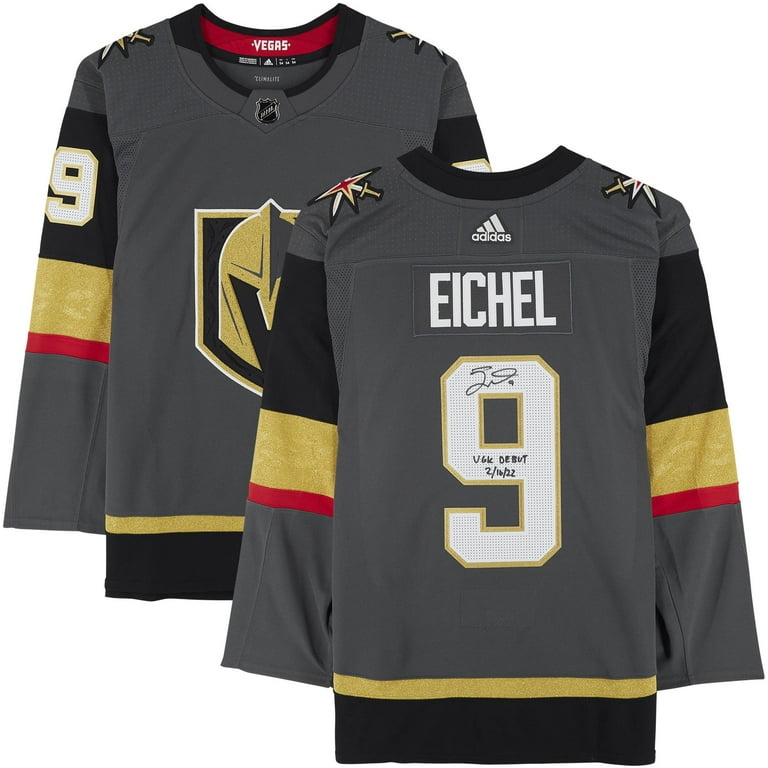 Jack Eichel Vegas Golden Knights Autographed Grey Adidas Authentic Jersey with Vgk Debut 2/16/22 inch Inscription - Fanatics Authentic Certified