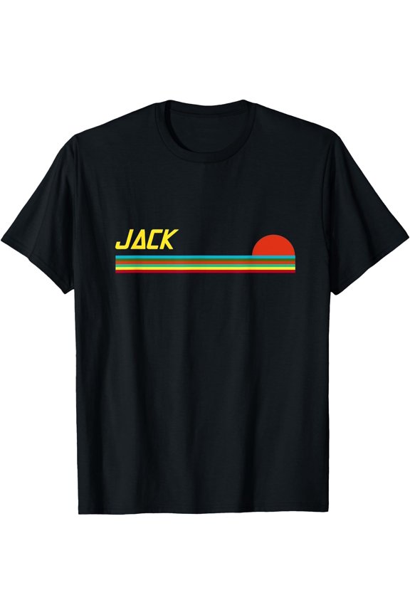 Jack First Name Logo Sunset Surfer Style Jack T-Shirt Unisex T-Shirt