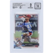 Jack Flaherty St. Louis Cardinals Autographed 2018 Bowman Chrome #72 Beckett Fanatics Witnessed Authenticated 9/10 Rookie Card with MLB Debut 9-1-17 Inscription - Fanatics Authentic Certified